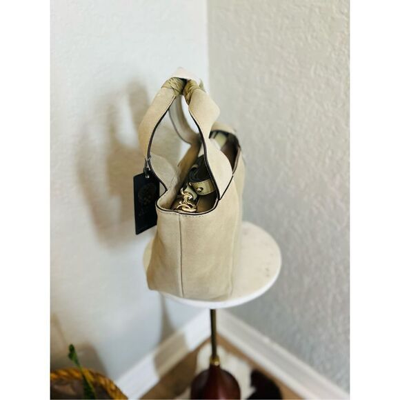 VINCE CAMUTO Janya Top Handle Leather Crossbody Tote Hobo Bag, Khaki, NWT - Picture 13 of 17